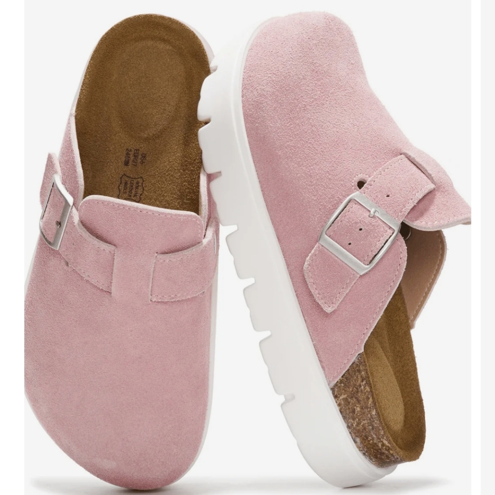 Pink Suede Women's Slip-On Shoes